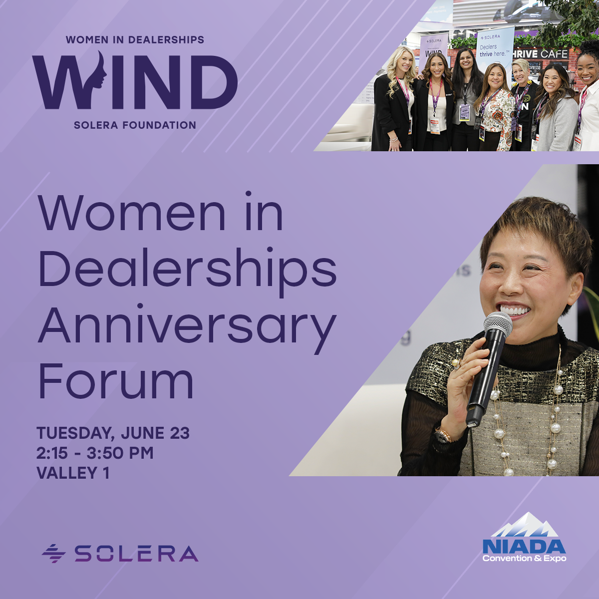 NIADA WIND 2026 Women in Dealerships Anniversary Forum promotional graphic
